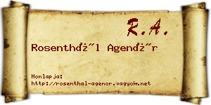 Rosenthál Agenór névjegykártya
